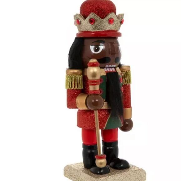 Red Glitter King Nutcracker - Picture 3 of 4